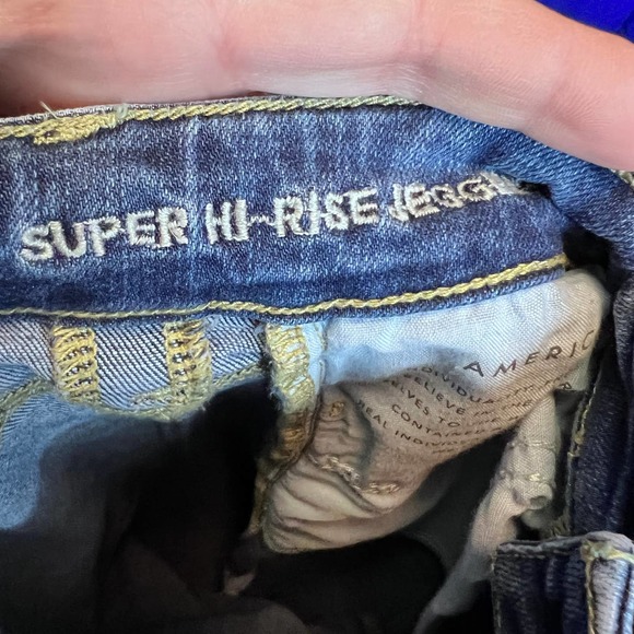 American Eagle Outfitters Distressed High Rise Jegging Medium Wash Jean Size 2 - Picture 7 of 9